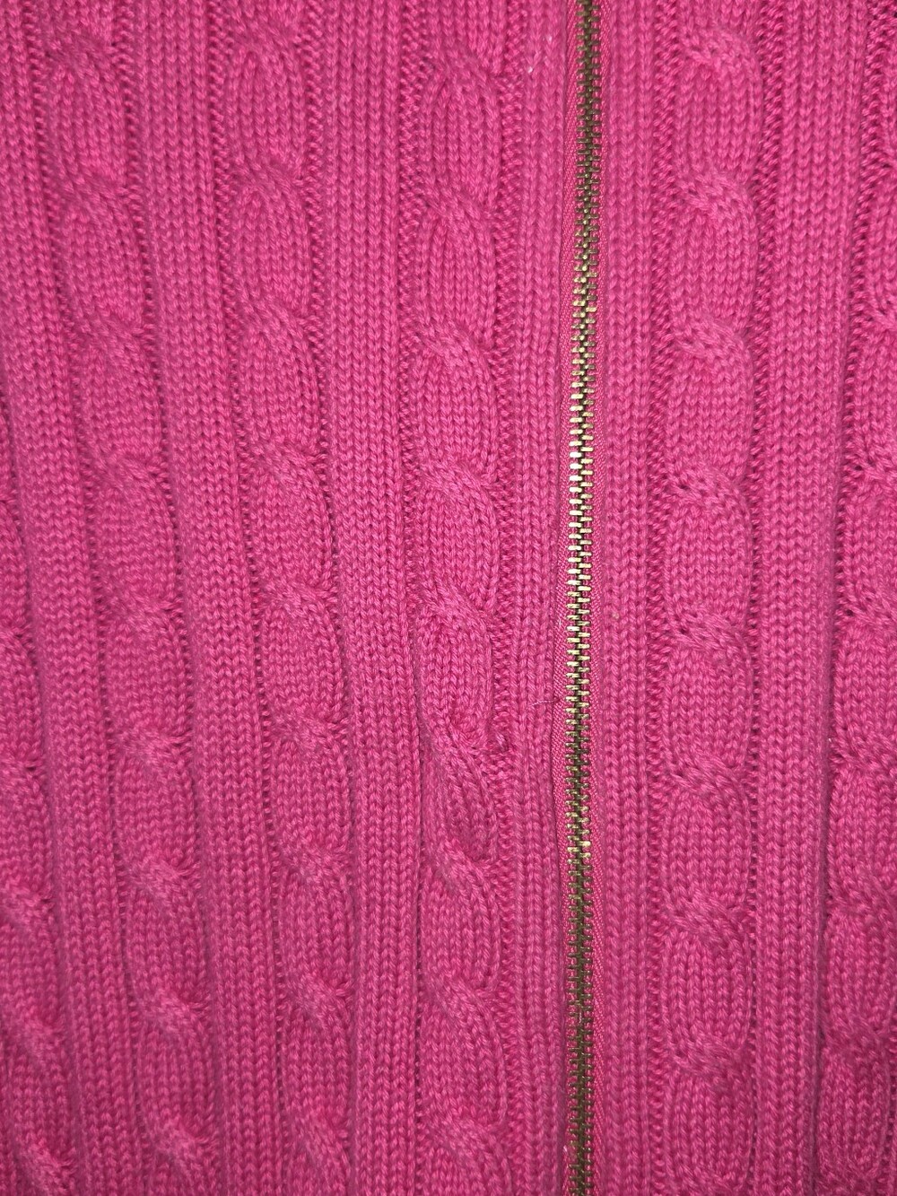 Vintage Ralph Lauren Pink Cable-Knit Zip Sweater Full Zip With Crest 2X - Picture 4 of 8
